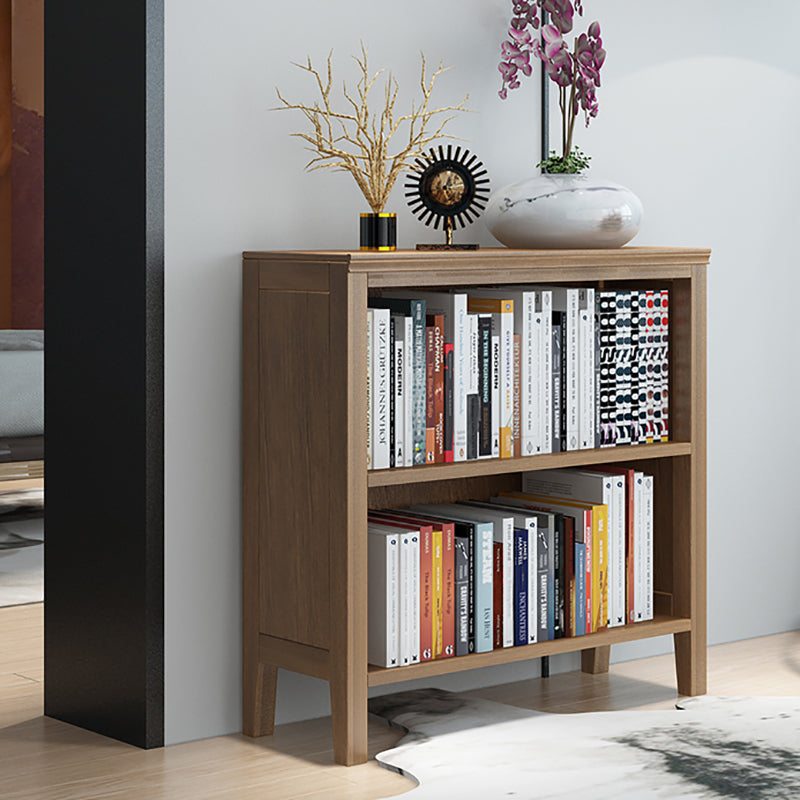Scandinavian Rubber Wood Standard Bookshelf Closed Back Vertical Bookshelf
