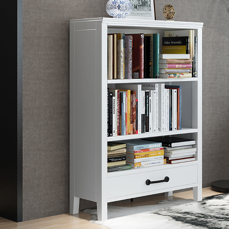 Scandinavian Rubber Wood Standard Bookshelf Closed Back Vertical Bookshelf