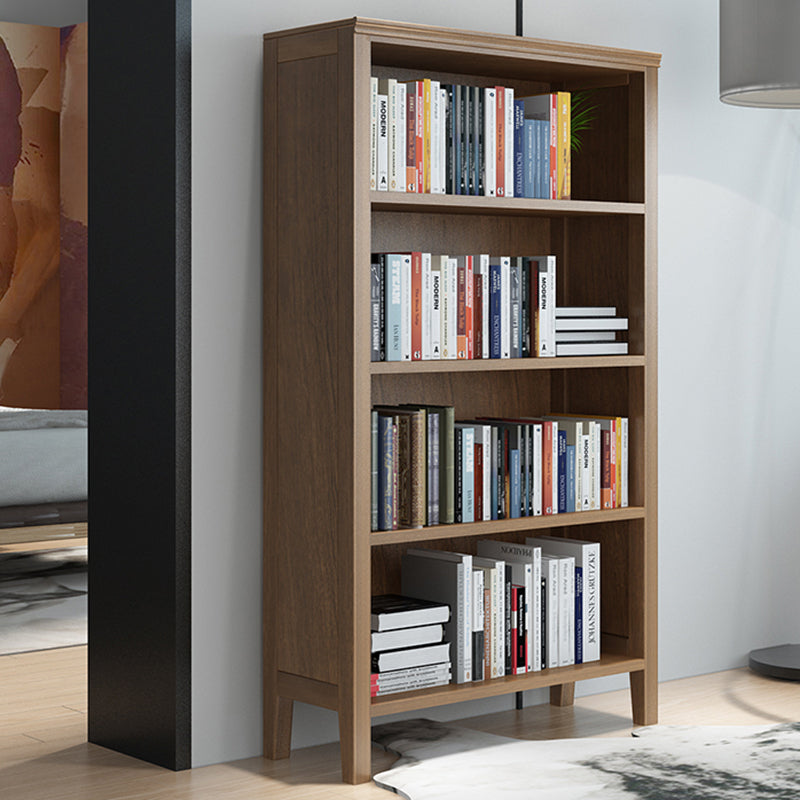 Scandinavian Rubber Wood Standard Bookshelf Closed Back Vertical Bookshelf