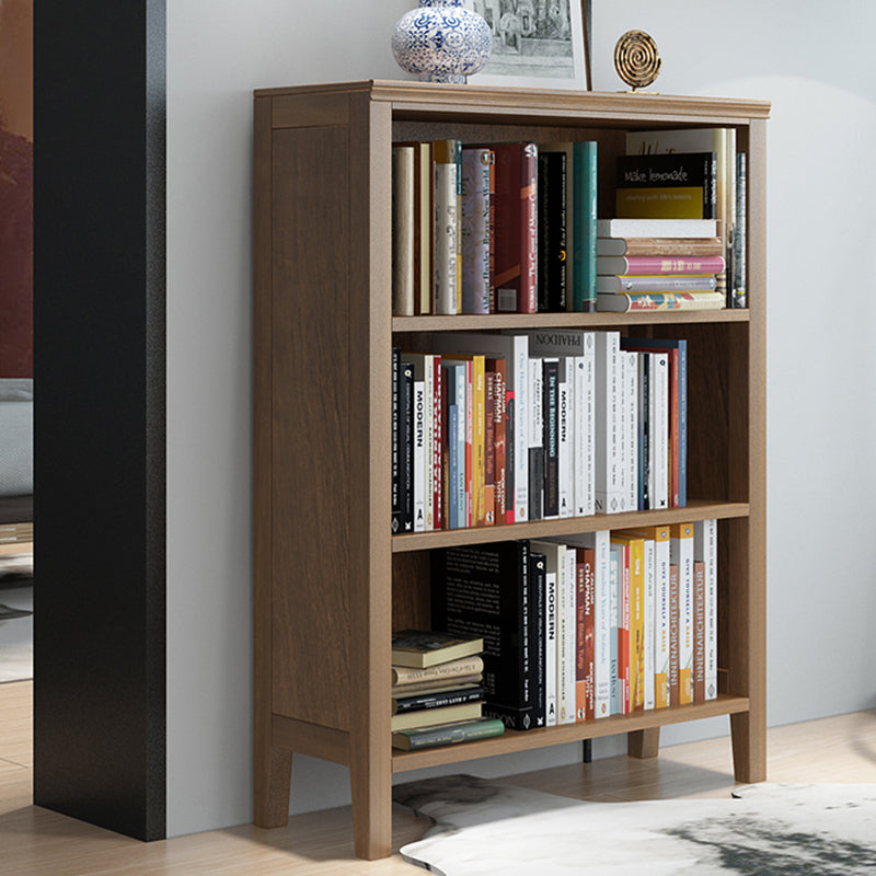 Scandinavian Rubber Wood Standard Bookshelf Closed Back Vertical Bookshelf