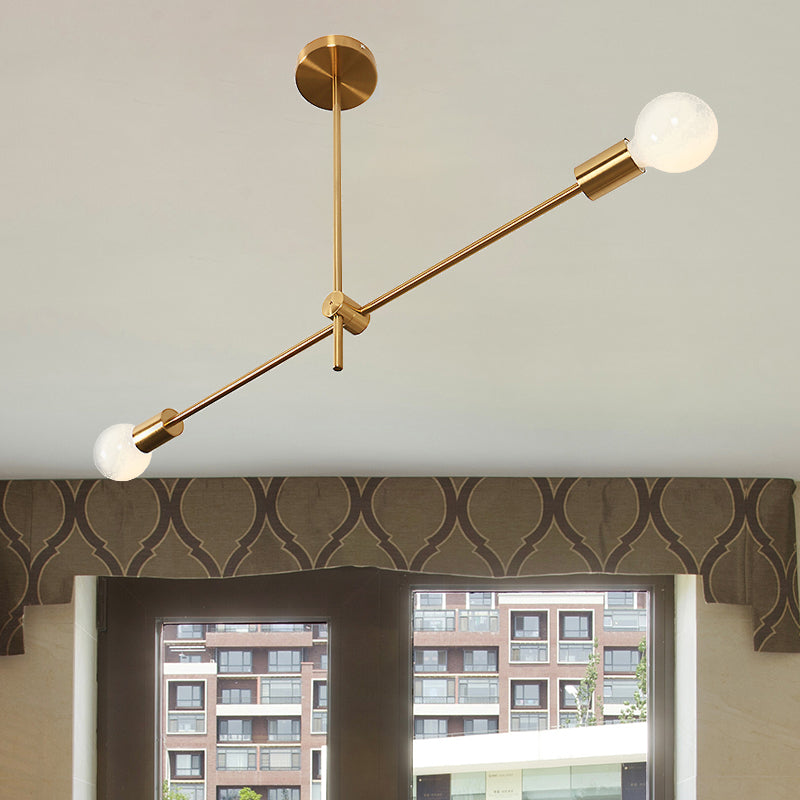 Brass Light Light Kit appeso Post moderno lampada a sospensione lampadario a 2 bulbi per soggiorno per soggiorno