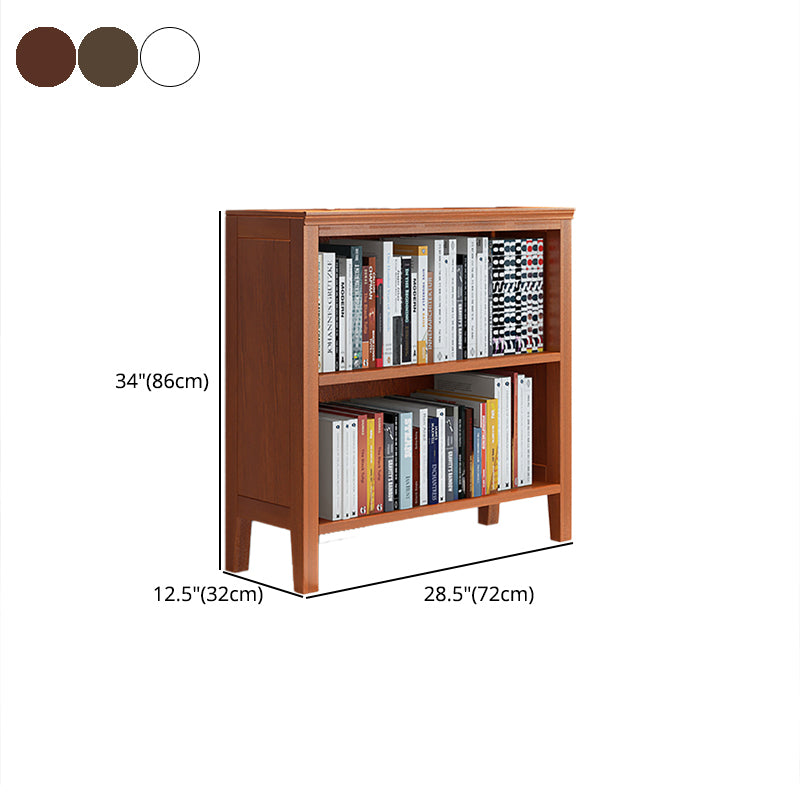 Scandinavian Rubber Wood Standard Bookshelf Closed Back Vertical Bookshelf