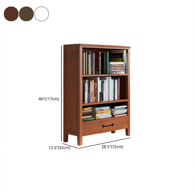 Scandinavian Rubber Wood Standard Bookshelf Closed Back Vertical Bookshelf