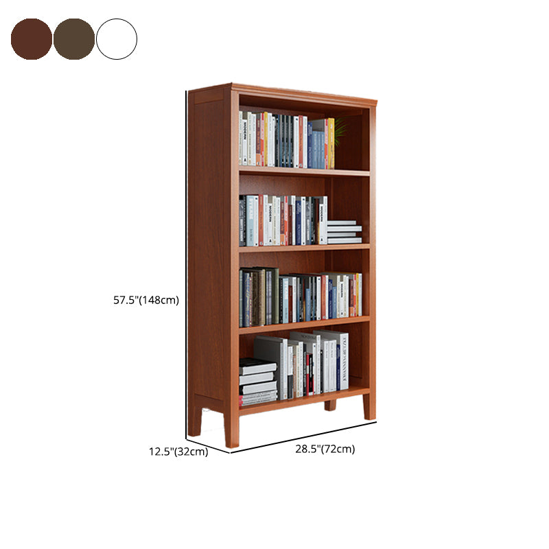 Scandinavian Rubber Wood Standard Bookshelf Closed Back Vertical Bookshelf