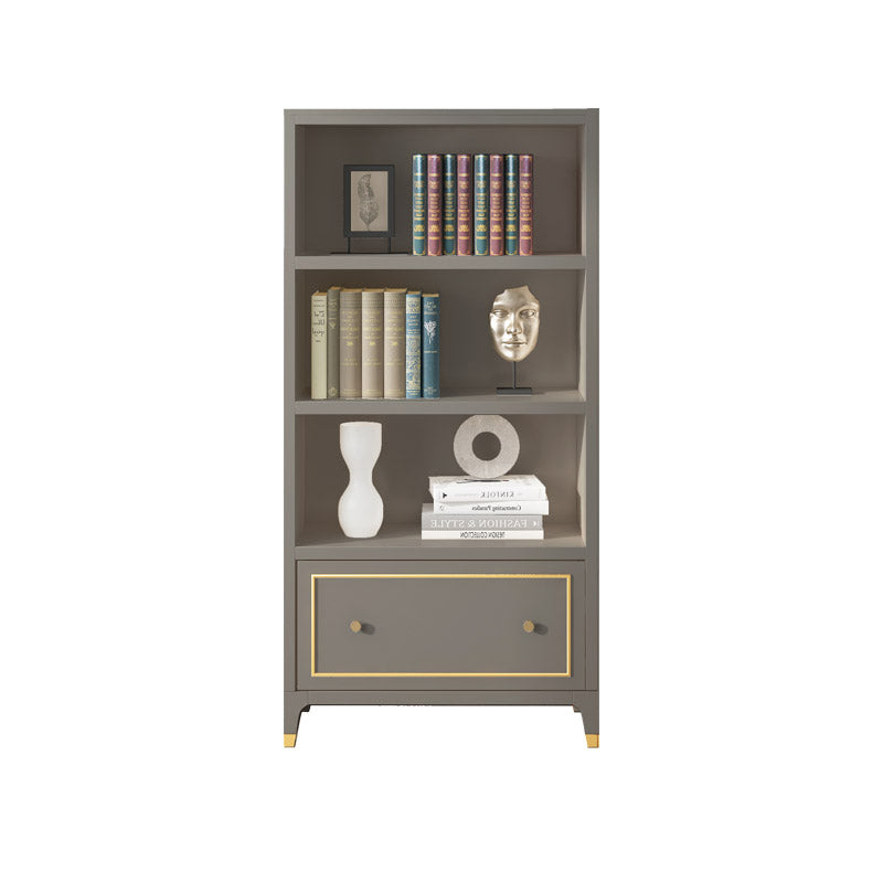 Vertical Glam Standard Bookcase Beech Closed Back Bookcase with Drawer