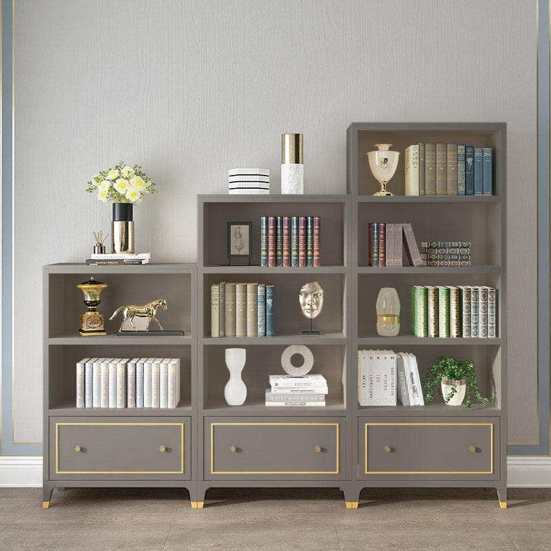 Vertical Glam Standard Bookcase Beech Closed Back Bookcase with Drawer