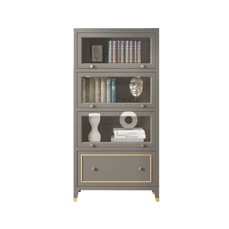 Vertical Glam Standard Bookcase Beech Closed Back Bookcase with Drawer