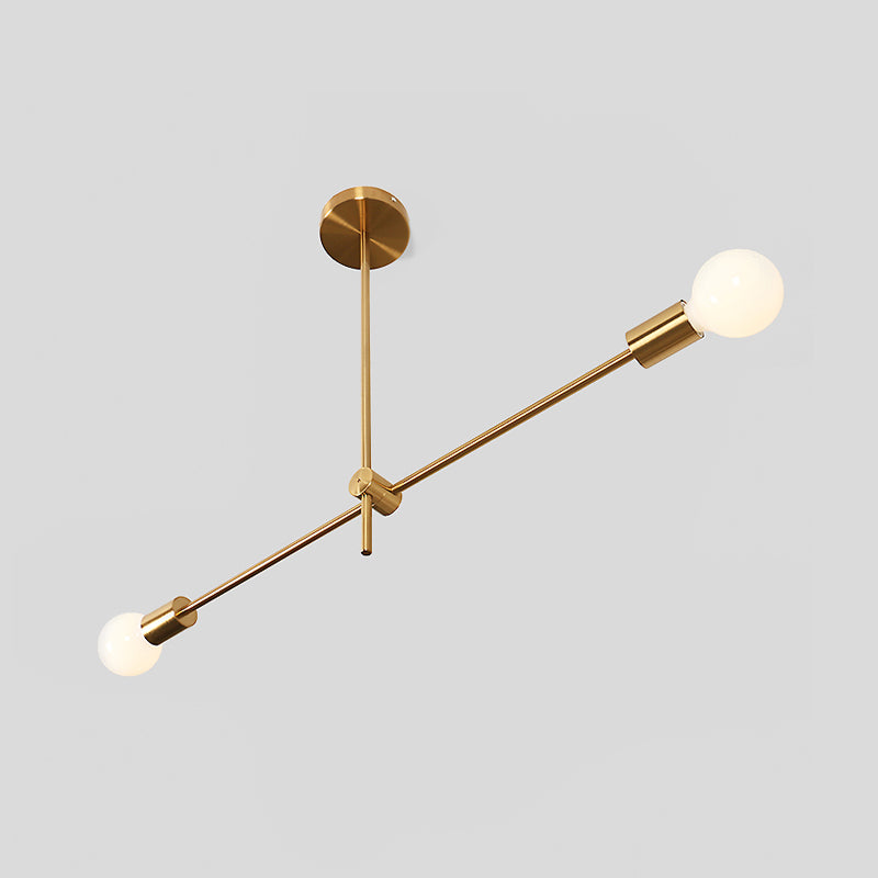 Brass Light Light Kit appeso Post moderno lampada a sospensione lampadario a 2 bulbi per soggiorno per soggiorno