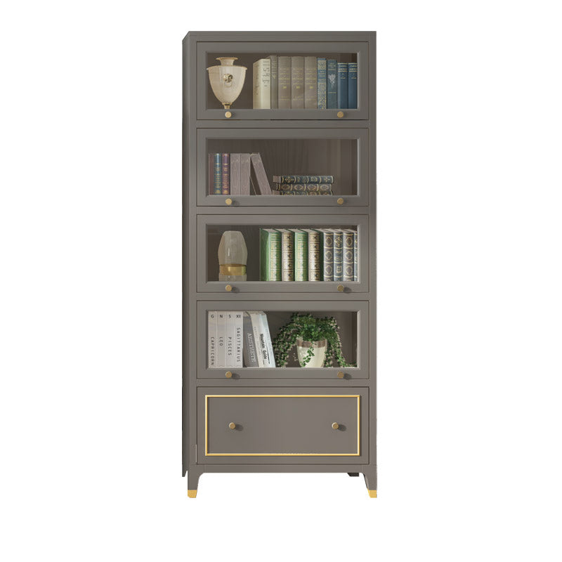 Vertical Glam Standard Bookcase Beech Closed Back Bookcase with Drawer
