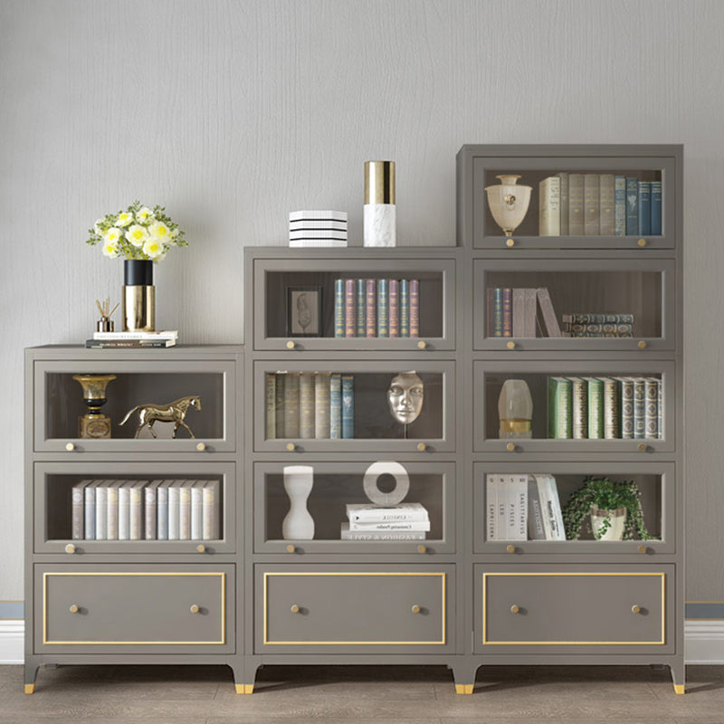 Vertical Glam Standard Bookcase Beech Closed Back Bookcase with Drawer