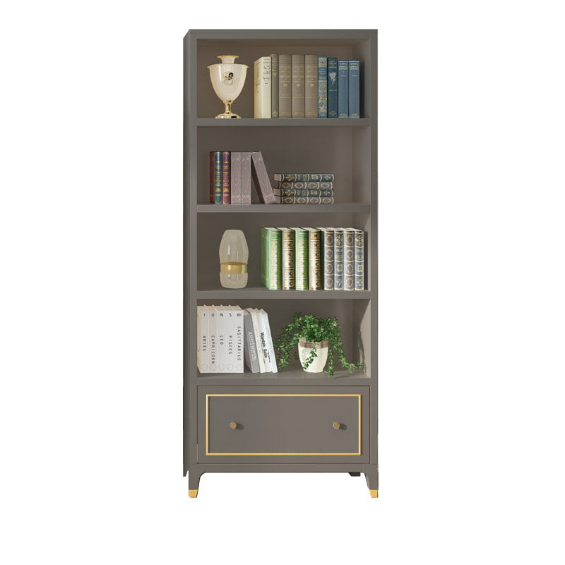 Vertical Glam Standard Bookcase Beech Closed Back Bookcase with Drawer