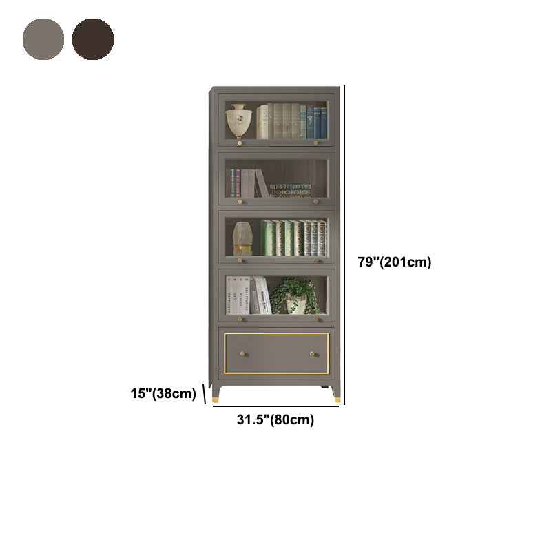 Vertical Glam Standard Bookcase Beech Closed Back Bookcase with Drawer