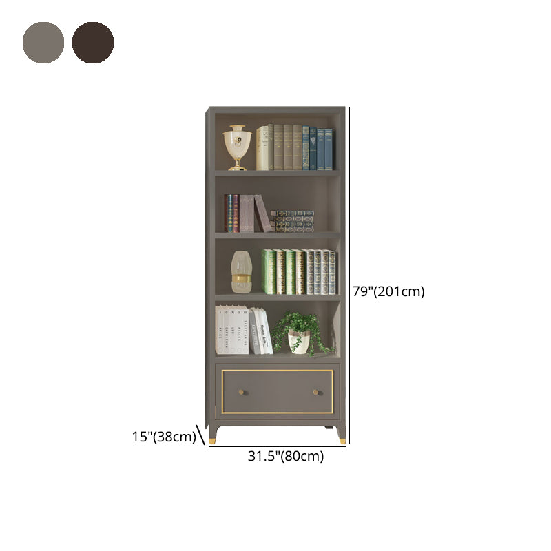 Vertical Glam Standard Bookcase Beech Closed Back Bookcase with Drawer