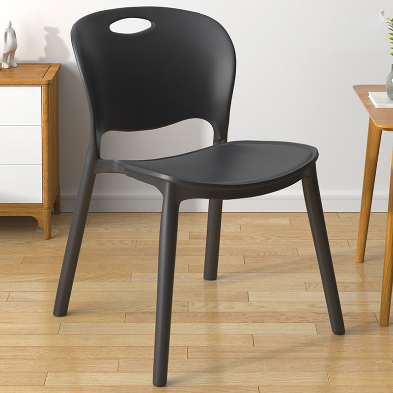 Glam Style Dining Side Chair Plastic Open Back Dining Room Chair