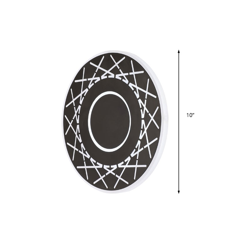 Luce da parete del disco acrilico Contemporaneo Lampada con applique a LED in bianco/nero in luce calda/bianca per soggiorno