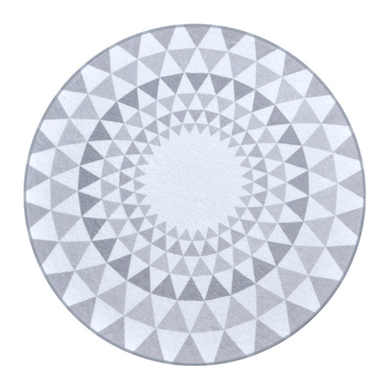 Grey Modern Rug Polyester Graphic Indoor Rug Stain Resistant Rug for Home Decor