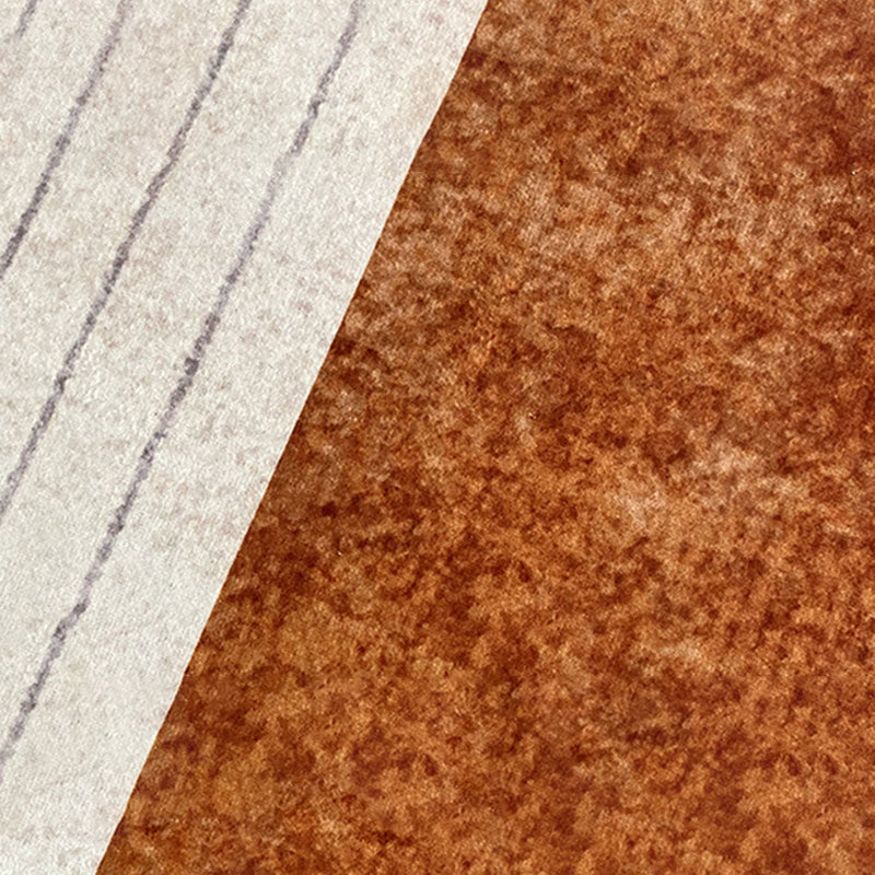 Dark Orange Circle Carpet Polyester Magnificent Carpet Washable Carpet for Home Decor