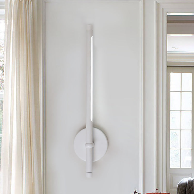 Modern LED -sconce licht met metalen en acrylschaduw Zwart/wit buisvormige wandmontage Licht in warm/wit licht