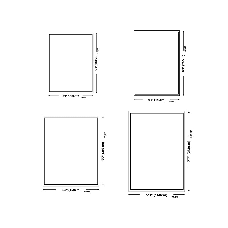 White Simple Rug Polyester Pattern Rug Stain Resistant Rug for Drawing Room