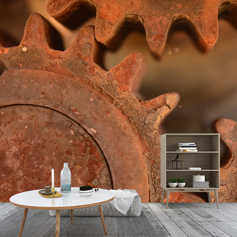 Eco-friendly Metal Gear Photography Wallpaper Drawing Room Mural Wallpaper