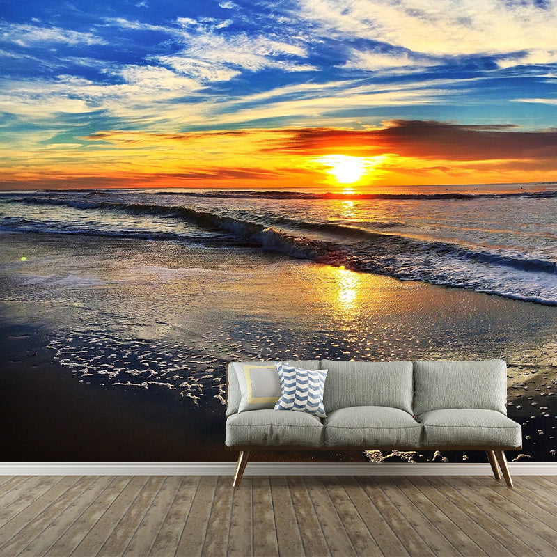 Decorative Photography Sea Beach Mural Wallpaper Sitting Room Wall Mural