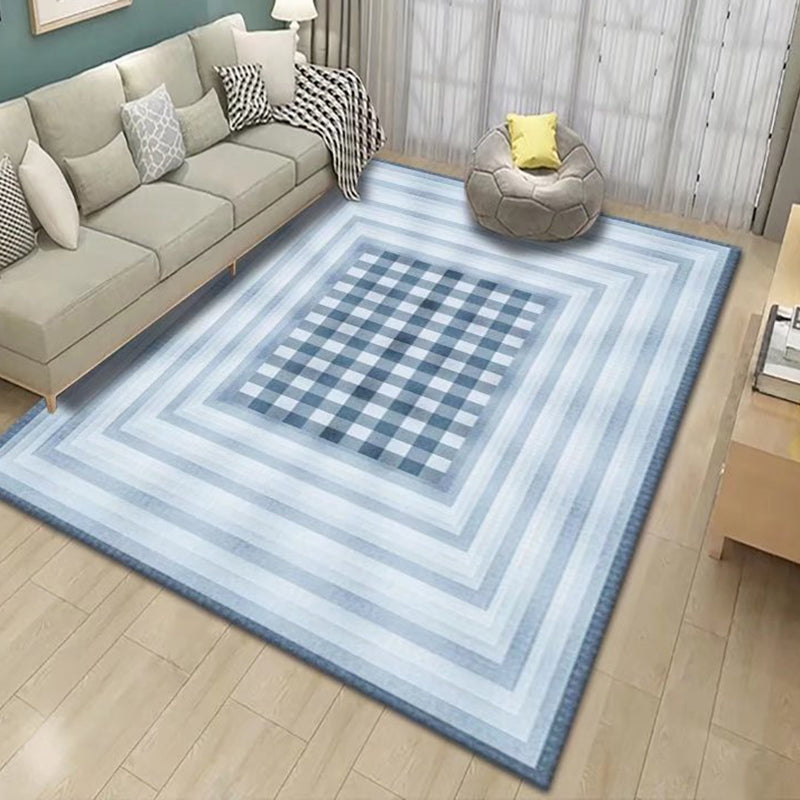 Black Lozenge Carpet Polyester Simple Carpet Non-Slip Backing Carpet for Drawing Room