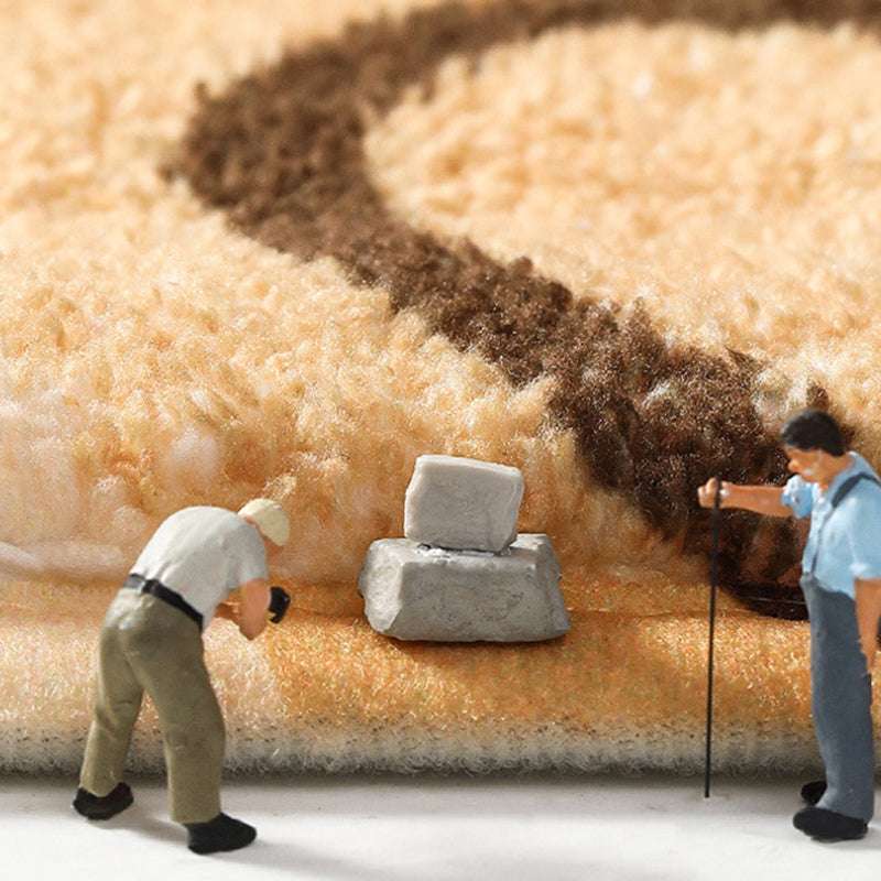 Black Lozenge Carpet Polyester Simple Carpet Non-Slip Backing Carpet for Drawing Room