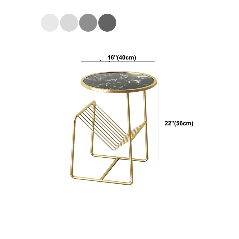 Shelving Glam Bedside Cabinet Open Storage Metal Bed Nightstand with Legs