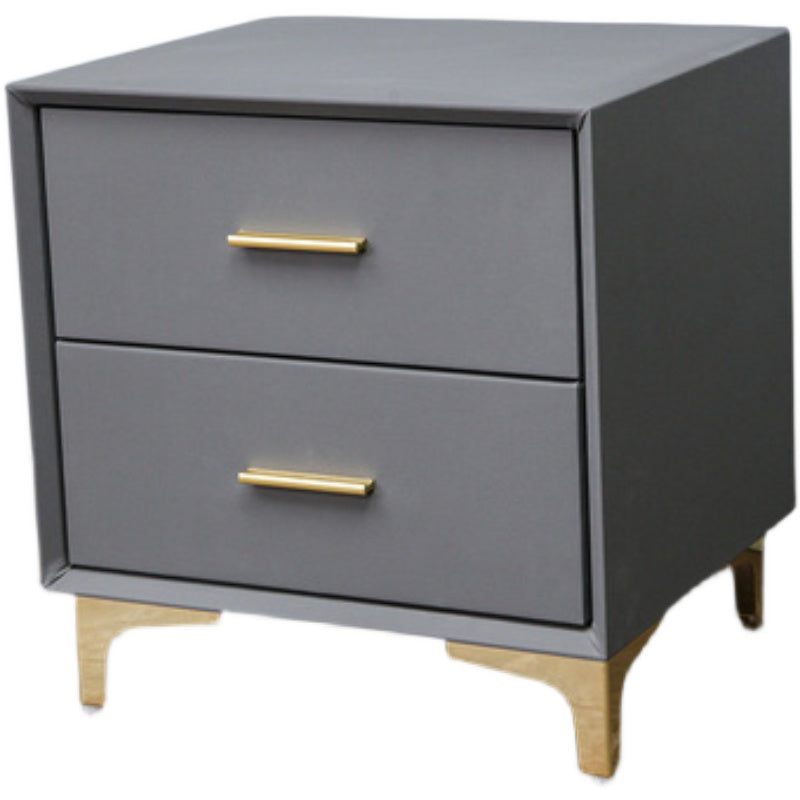20'' Tall Glam Accent Table Nightstand 2-Drawer Plates Bed Nightstand with Legs