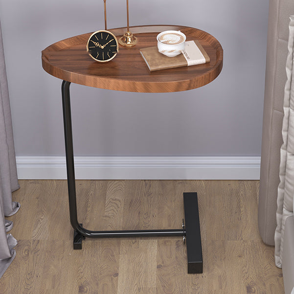 Modern Metal Night Table Artificial Timber Non-Strorage Bedside Cabinet with Leg