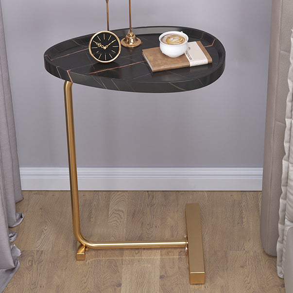 Modern Metal Night Table Artificial Timber Non-Strorage Bedside Cabinet with Leg