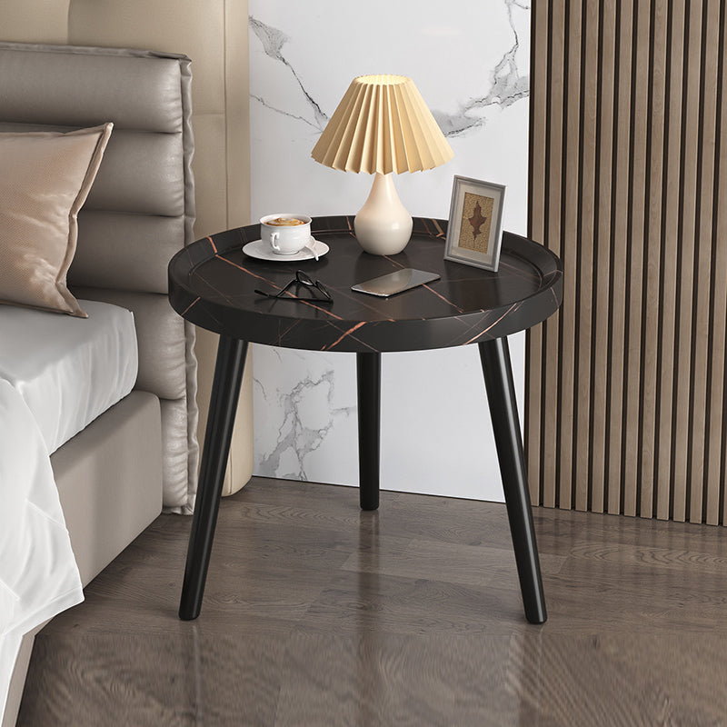 19'' Tall Modern Night Table Plates Round Open Storage Bed Nightstand with Legs