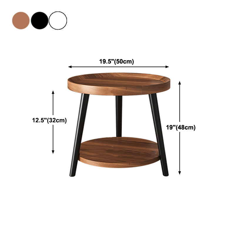 19'' Tall Modern Night Table Plates Round Open Storage Bed Nightstand with Legs