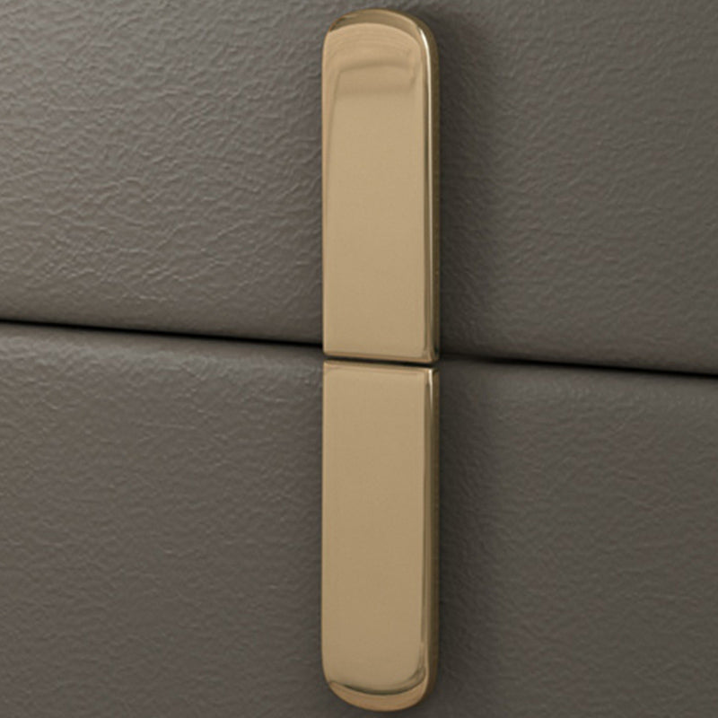 19'' Tall Glam Nightstand 2-Drawer Faux Leather Accent Table Nightstand with Legs