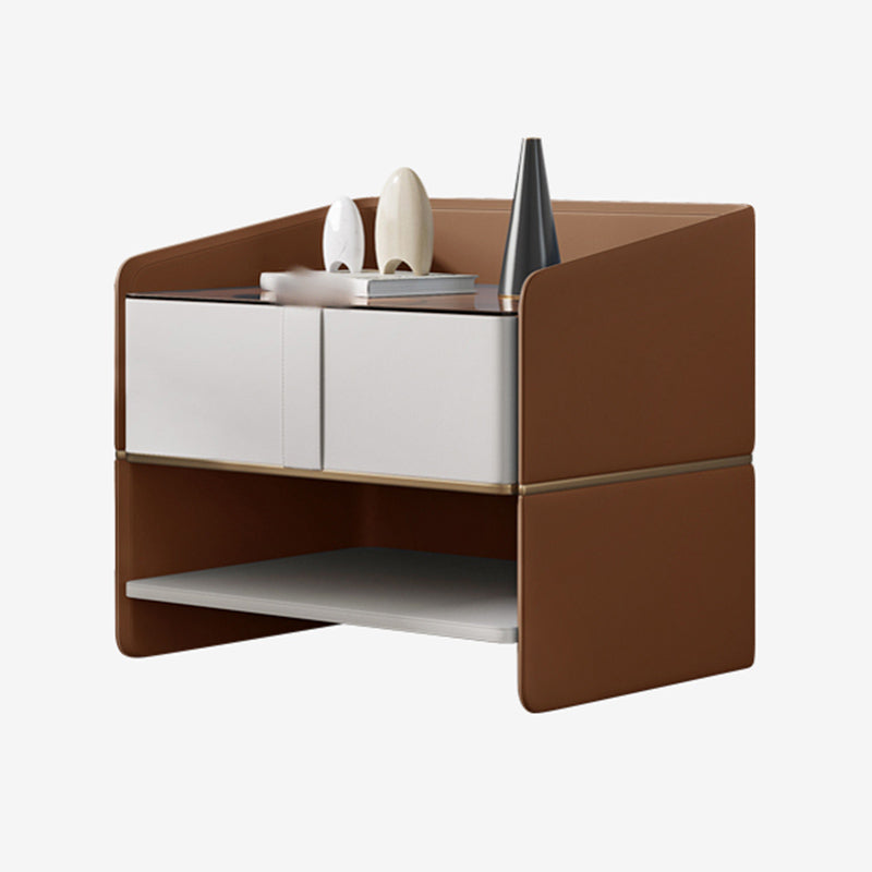 19'' Tall Modern Nightstand Solid Wood 1-Shelf Drawer Storage Night Table