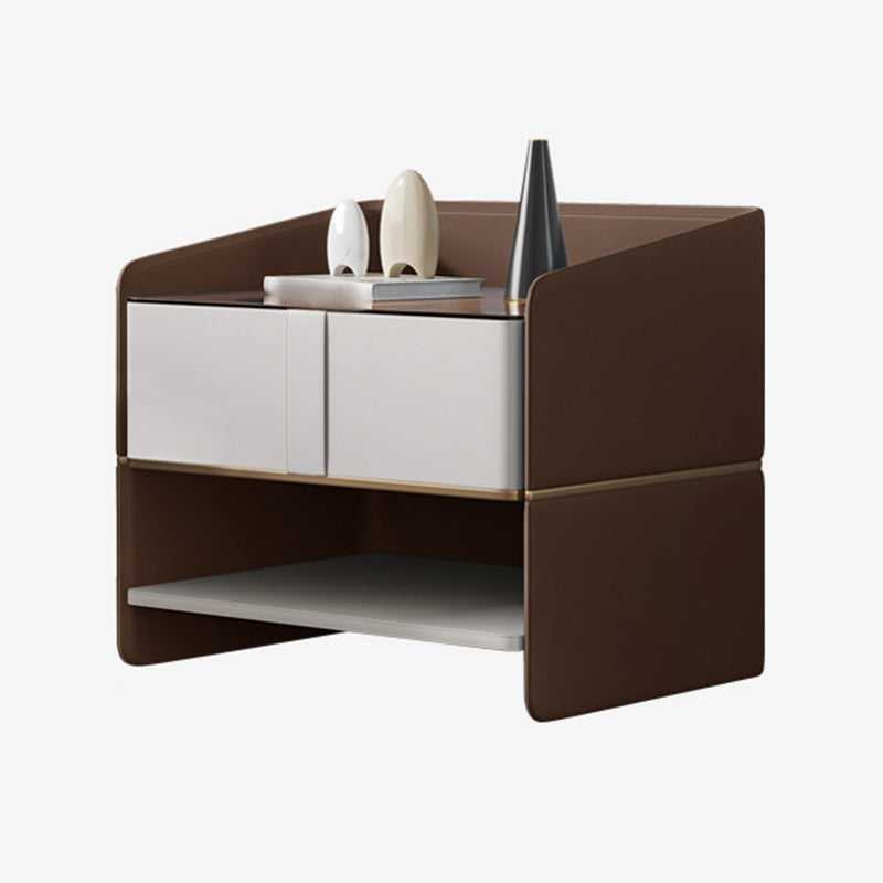 19'' Tall Modern Nightstand Solid Wood 1-Shelf Drawer Storage Night Table