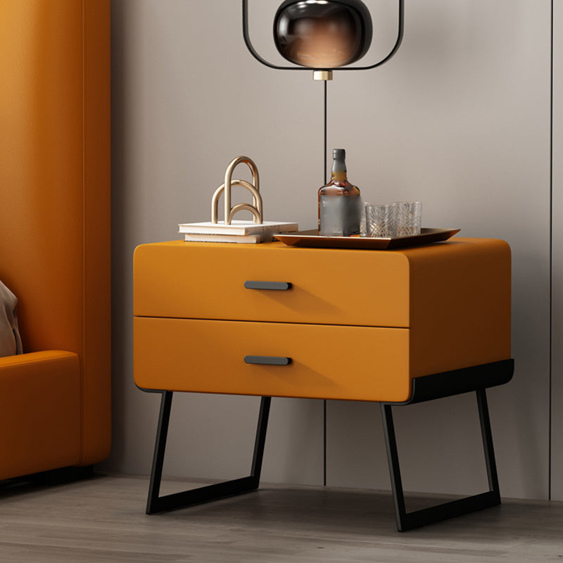 20'' Tall Drawer Storage Accent Table Nightstand Modern Faux Leather Nightstand