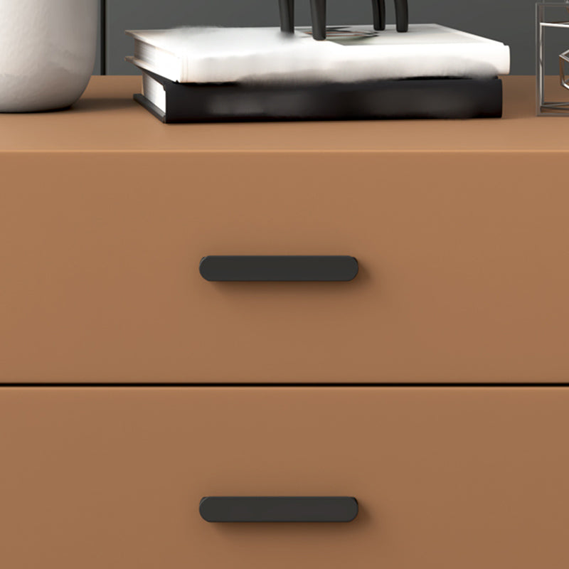 20'' Tall Drawer Storage Accent Table Nightstand Modern Faux Leather Nightstand