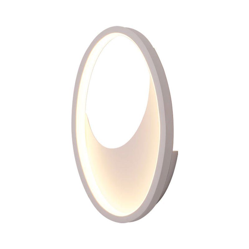Ovale Mur Sconce Light moderne acrylique blanc / noir lampe murale à LED dans une lumière chaude / blanche pour la chambre
