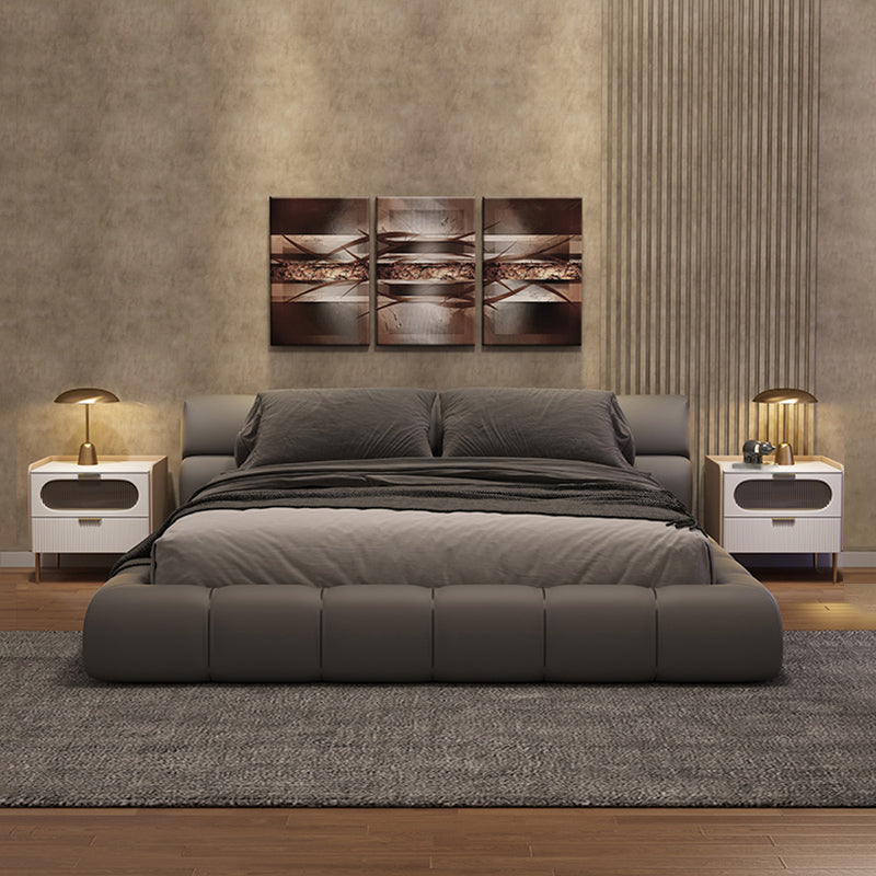 Modern Drawer Storage Accent Table Nightstand Stone Top 2-Drawer Legs Included Nightstand