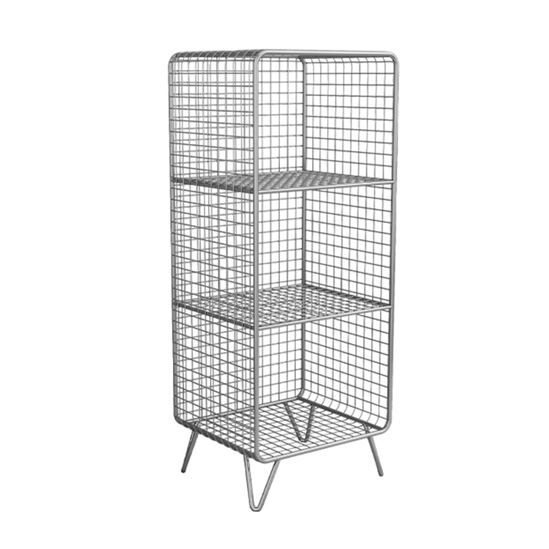 Metal Glam Accent Table Nightstand Open Storage Shelf Included Bed Nightstand with Legs