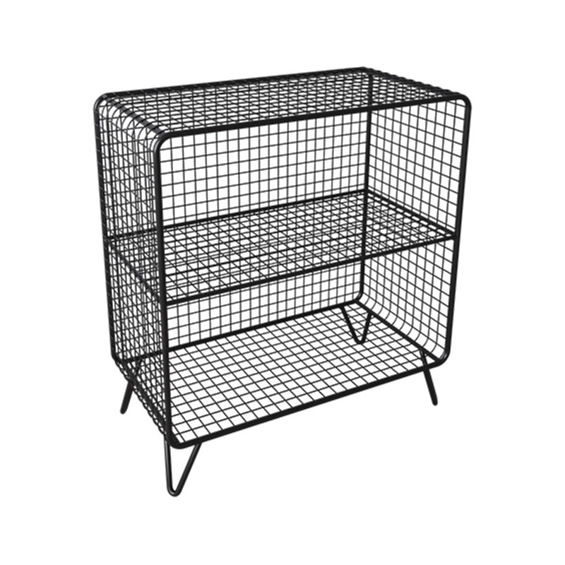 Metal Glam Accent Table Nightstand Open Storage Shelf Included Bed Nightstand with Legs