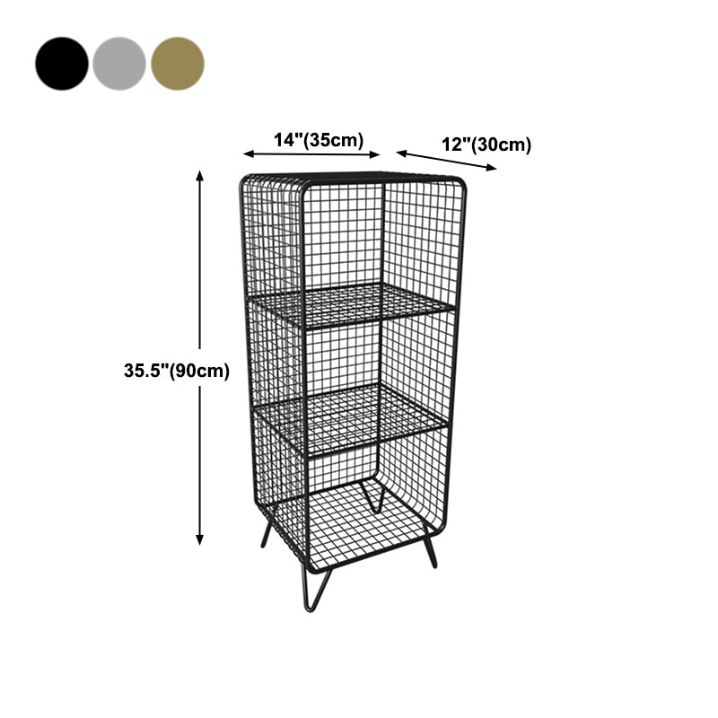 Metal Glam Accent Table Nightstand Open Storage Shelf Included Bed Nightstand with Legs