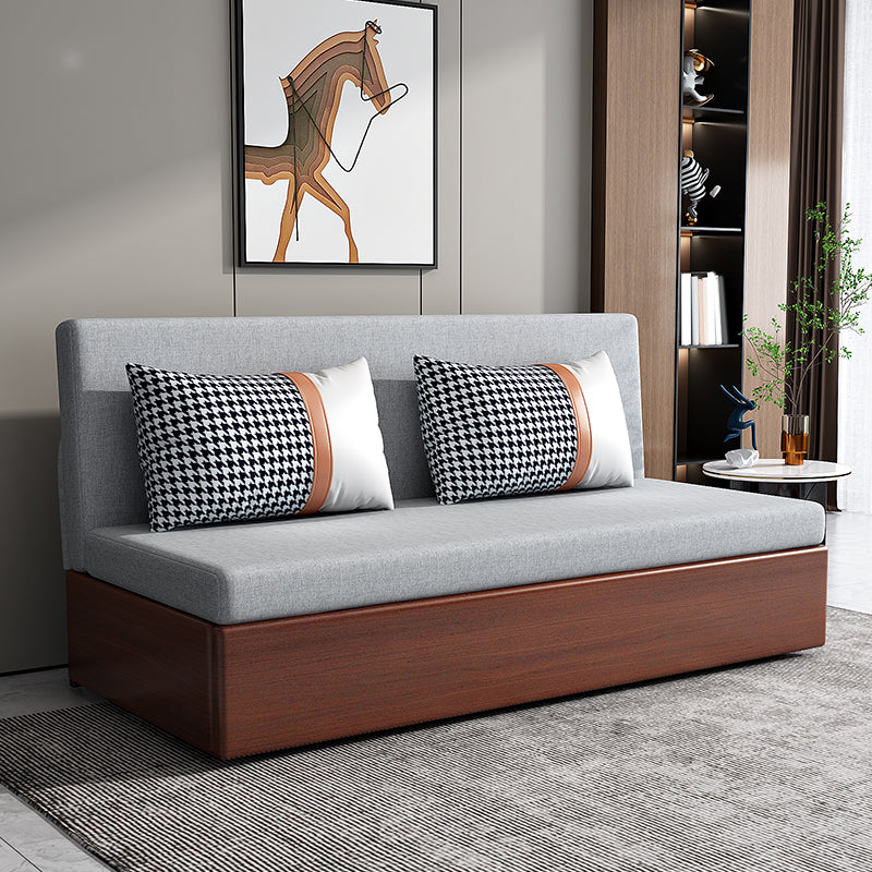Linen Contemporary Armless Sofa Bed Foldable Sofa for Living Room, Apartment