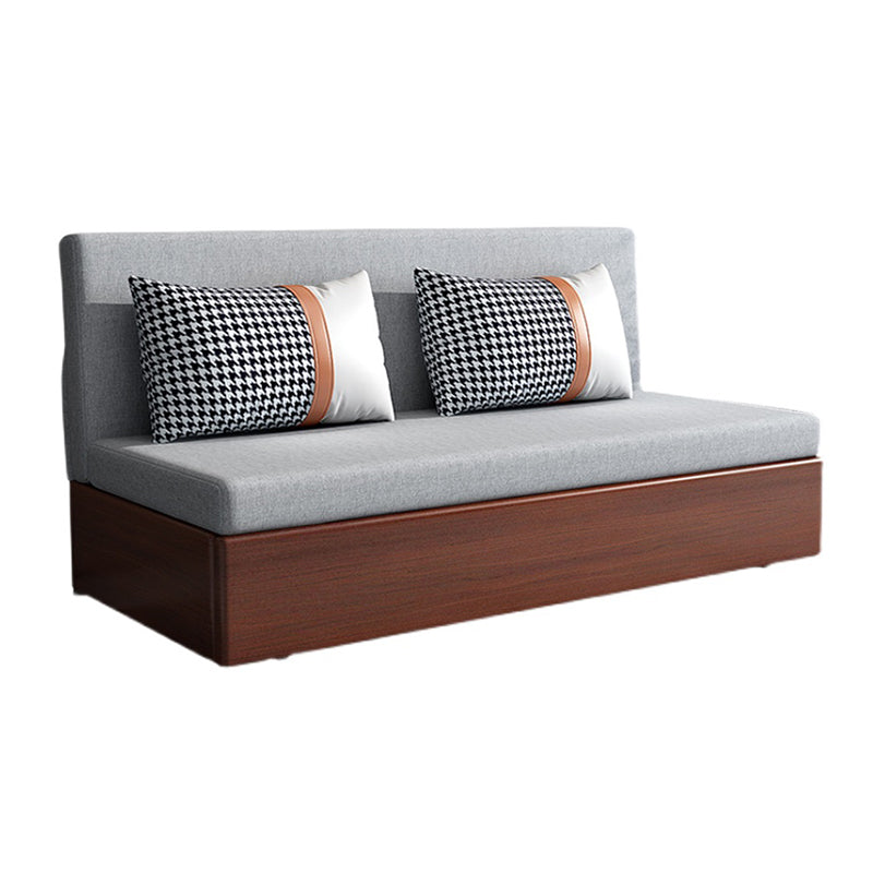 Linen Contemporary Armless Sofa Bed Foldable Sofa for Living Room, Apartment