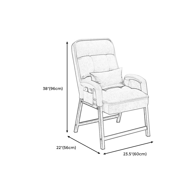 22.05"L x 37.8"W x 37.8"H Modern Sewn Pillow Back Track Arms Parsons Chair