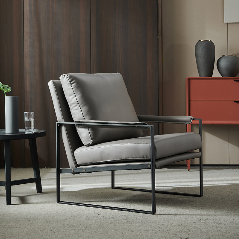 27.56"L x 28.35"W x 29.53"H Contemporary Cushion Back Pillow Top Arms Chair