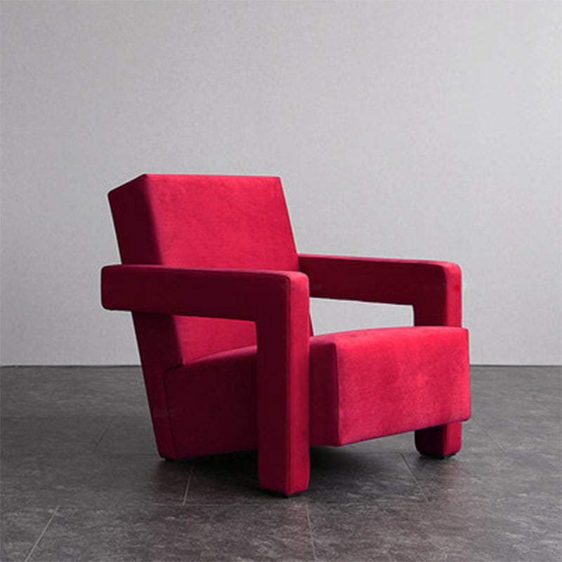 25.2"L x 33.4"W x 27.6"H Contemporary Square Arms Tight Back Chair for Living Room