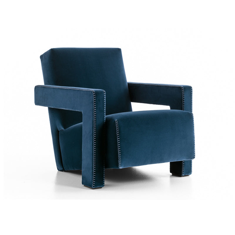 25.2"L x 33.4"W x 27.6"H Contemporary Square Arms Tight Back Chair for Living Room