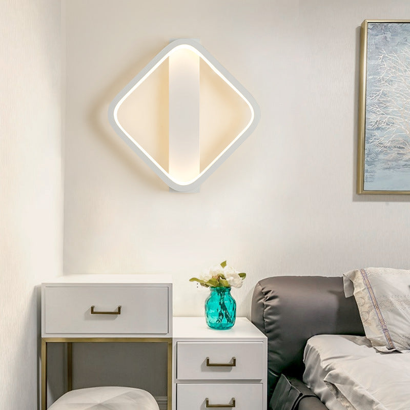 Simple Style LED Wall Sconce With Acrylic Shade White Round/Square Wall Mounted Light in Warm/White Light